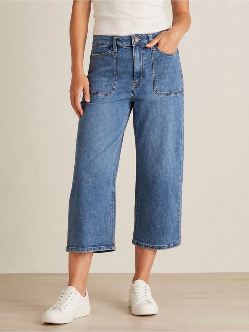 Soft Surroundings wide-leg cropped jeans
